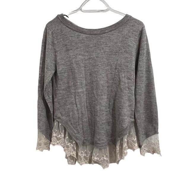 H&M Gray Lace-Trimmed Sweater, Small - Picture 4 of 4
